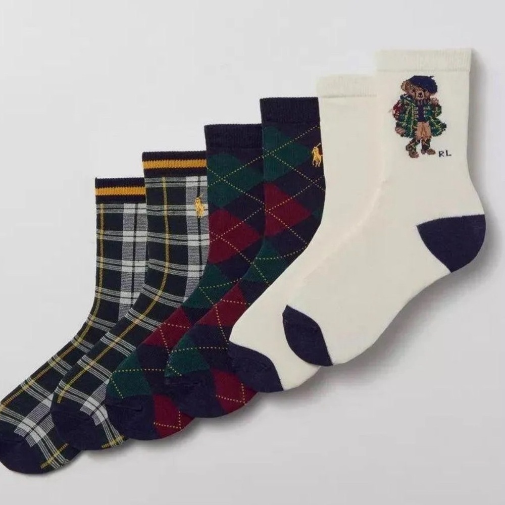 Polo Ralph Lauren Cambridge Bear Sock 3-Pack